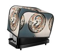 Peacock pattern Toaster Cover 2 Slice, Waterproof Bread Machine Covers with Pockets Universal Size Kitchen Small Appliance Cover with Handle, Dust and Fingerprint Protection