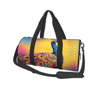 Peacock Pattern Travel Duffel Bag Sports Gym Bag, Lightweight Overnight Weekender Bag With Shoes Compartment Yoga Gym Sports Bag For Men Women