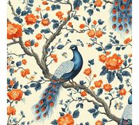 Peacock Peel and Stick Wallpaper 45X2000CM, Flowers Animals Sticky Back Wall Paper, Waterproof Wallpaper, Self Adhesive Removable Contact Paper for Bedroom Living Room Decor