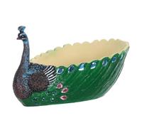 Peacock Planter Multi-functional Fruit Plate for Shelves Resin Animal-shaped Cute Pot with Simple Maintenance Unique Artistic Design 21 * 15 * 11cm