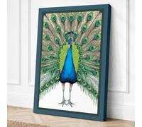 Peacock Plumage Boho Canvas Wall Art Print 36x24 Inch (91 x 61 cm)