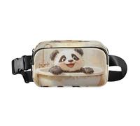 Peacock Plume Trendy Fanny Pack Waist Bag for Men Women Multipurpose Crossbody Sling Bag with Adjustable Strap, beauty panda Retro bathtub, One Size