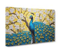Peacock Pop Art Canvas Print | Gallery Wrapped 30mm Frame Wall Decor | 30x20 inches | Ready to Hang | Pop Art Picture | Living Room Bedroom Lounge Office