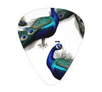Peacock Printed pick set - 12 pieces, thin, medium and thick guitar picks, suitable for guitar, bass, electric guitar and ukulele