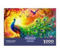 Peacock Puzzles 1000 Pieces for Adults And Kids Vibrant Peacock Challenge High Difficulty Family Puzzle Game Relaxing Decor Gift Home Decoration 70x50cm/1000pcs
