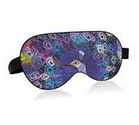 Peacock Rainbow Tail Feathers Bird Eye Fabric Sleep Mask, Blindfold, Super Smooth Eye Mask