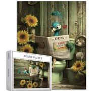Peacock Reading Newspaper 1000 Piece Jigsaw Puzzles for Adults Pastoral Sunflower Art Jigsaw Puzzle Colorful DIY Puzzles for Home Decoration Gifts Family Puzzle Perfect for Game Nights 20" ×27"
