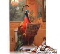 Peacock Reading Newspaper Toilet Puzzle for Adults And Teenagers 1000 Pieces Puzzles for Adults Teenagers 14+ 1000pcs (75x50cm)