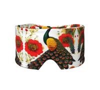 Peacock Red Flower Printed Sleep Eye and Ear Masks (26.8Ã-4.3 inches) Suitable for Travel, Yoga, Deep Rest Indoor and Outdoor