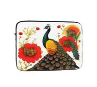 Peacock Red flower Shockproof Laptop Sleeve Water Repellent Notebook Case Slim Protective Cover for 10 12 13 15 17 Inch Tablets