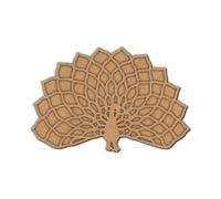 Peacock Reusable Rangoli Base Design 1 - Premium MDF & Plywood Embellishments Laser Cut Craft Shapes for Scrapbooking, Card Making, DIY Decor, Weddings & Personalized Projects