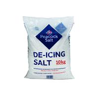 Peacock Salt 10KG Bag White De-Icing Rock Salt for Weeds Clearing Roads Paths and Driveways of Ice and Snow Cleaner Than Grit