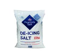 Peacock Salt 15KG Bag White De-Icing Rock Salt for Weeds Clearing Roads Paths and Driveways of Ice and Snow Cleaner Than Grit