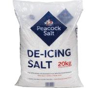 Peacock Salt 20KG Bag White De-Icing Rock Salt for Weeds Clearing Roads Paths and Driveways of Ice and Snow