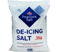 Peacock Salt 5kg White De-Icing Rock Salt for Roads, Driveways & Paths - Longer-Lasting Ice Melter, Mud-Free