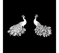 Peacock Set Graphic Fine Carving Decals 54.4x105.8cm Multiple Size Options White