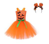 Peacock Skirt Carnival Girls Halloween Costume Gown Elegant Cosplay Dress For Kids Fairy Tale Party Outfit(Orange,4-5Years)