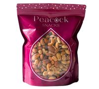 Peacock Snacks Roasted & Salted Mixed Nuts Share Bag | 600 Grams | Crunchy Nut Mix with Peanuts, Almonds & Cashews | Vegetarian Savoury Snack | Resealable Bag Perfect for Sharing