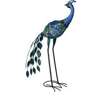 Peacock Solar Metal Figure Luxform Blue One Size