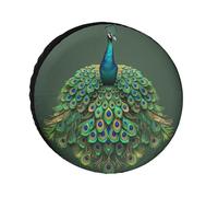 Peacock Spare Tire Cover with Tassels, 32 Inch Oxford Wheel Protector Travel Accessories Waterproof Dustproof for RV Jeep SUV Camper Truck
