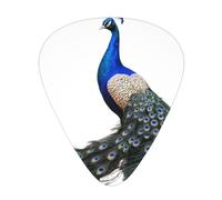 Peacock Spreads Its Tail Printed pick set - 12 pieces, thin, medium and thick guitar picks, suitable for guitar, bass, electric guitar and ukulele