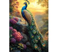 Peacock Stamped Cross Stitch Kits for Beginners Adults - Preprinted 11CT Easy Pattern Needlepoint Kits, Arts and Crafts for Home Decor (11.8x15.7inch) 205