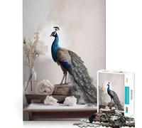 Peacock Still Life 1000 Piece Jigsaw Puzzle for Adults Logic Toy Relaxing Fun Design Assembly Santa Wish Gift (38x52cm)