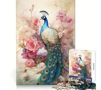 Peacock still Life with Flowers As A Painting Jigsaw Puzzles for Adults 1000 Pieces Logic Sense Toy Relaxing Fun Smooth Edge (38x26cm)