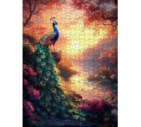 Peacock Sunset Jigsaw Puzzles for Adults 1000, 1000 Piece Jigsaw Puzzles, Challenging Puzzle, Classic Educational Jigsaws Games, Fun Family Activities, for Home Wall Decoration Gift DX0YL0-524