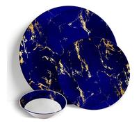 Blue & Gold Marble - 18pc Dinner Set - Ceramic Porcelain China