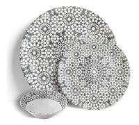 Peacock Supplies - Roma Pebble - 18pc Dinner Set - Ceramic Porcelain China Grey