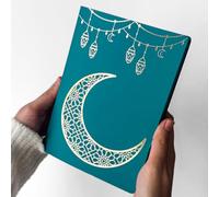 Peacock Supplies Eid Moon & Lanterns Treat Card - Green | A5 Size, Perfect to Post | Contains 12 Milk Chocolate Neos & Gummy Halal Sweets | Premium 350gsm Card Paper | Crescent Moon Design