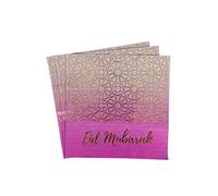 Peacock Supplies Eid Mubarak Napkins - 20 Pack | Elegant Purple & Gold Design | 33 cm x 33 cm | Elevate Your Table Decor | Disposable, Single Use Serviettes | Durable 2-Ply | Party Must-Have