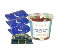 Peacock Supplies Eid Party Favours with Sweet Fillers, 10 Pack | Stylish Blue & Silver Pillow Boxes | Fold to Fit | Fill With Treats & Goodies | Quality 250 gsm Card | Kids & Adults Celebration Favour