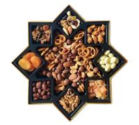 Peacock Supplies Fruit & Nut Star Grazing Platter 850g | Halal & Vegetarian Star Shaped Dried Fruit & Nut Selection Box with Chocolate Peanuts, Mango & Apricots | Ready to Serve Party Food Gift Box
