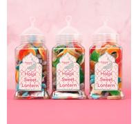 Peacock Supplies Halal Sweet Lantern Jar - 3 Pack x 330ml | Gummy & Jelly Sweets Selection | Contains Beef Gelatin | Perfect Eid or Ramadan Gift or Treat for Adults & Kids | Acrylic Lantern-Shaped Tub