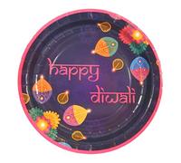 Peacock Supplies Happy Diwali Disposable Plates, 10 Pack, 25cm