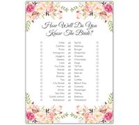 Peacock Supplies How Well Do You Know The Bride Game - 10 Sheets | Hindu Bridal Shower Hen Party Bachelorette Party Funny Card Game for Bridal Party Guests | Fun Icebreaker Activity & Wedding Keepsake