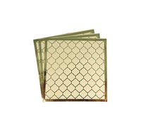 Peacock Supplies Moroccan Ivory Party Napkins, 20 Pack, Cream & Gold | 33 x 33cm - Durable 3-Ply - Disposable Single-Use Serviettes - Party Must-Have