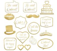 Peacock Supplies Qabool Wedding Photo Booth Props - 15 Pack | Add Fun & Laughter to Your Wedding Photos | Includes Items & Quotes |Perfect For Muslim Marriage Walima/Ceremony | Get All Guests Involved