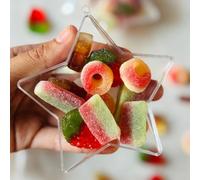 Peacock Supplies Sweet Star Baubles - 3 Pack | Sweets Included | 50 g Halal Assorted Gummy Sweets | 10 cm x 3 cm Bauble Size | Cute Edible Christmas Tree Decoration | Great Gift for Kids & Adults
