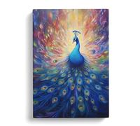 Peacock Symbolism Art Canvas Print | Gallery Wrapped 30mm Frame Wall Art | 30x20 inches | Ready to Hang | Contemporary Picture | Living Room Bedroom Lounge Office