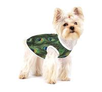 Peacock Tail Feathers,Cotton Sleeveless Pet T-Shirt Soft Stretchy Puppy Breathable Vest,S