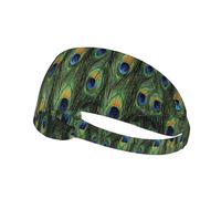 Peacock Tail Feathers,Sports Sweatband for Unisex Multi Headband Elastic Exercise Hairband