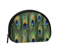 Peacock Tail Feathers, Women's Storage Bag Shell Makeup Bag Small Coin Purse Shell Change Pouch