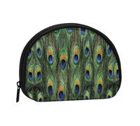 Peacock Tail FeathersSmall Makeup Sanitary Napkin Storage Bag,Women's Cosmetic Coin Purse