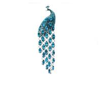 Peacock Tassel Brooch Crystal Tassel Pin Long Tail Crystal Peacock Brooch Vintage Crystal Peacock Sweater Jewelry Corsage Wedding Evening Party Elegant Jewelry