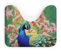 Peacock Toilet Rugs U Shaped Washable, Extra-Soft Plush Bath Mat 20 X 16 Inch Non Slip Toilet Floor Mat Quick Dry Super Absorbent Bathroom Rugs Microfiber Toilet Carpet
