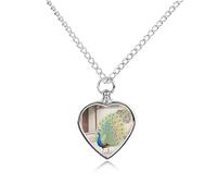 Peacock Walking Open The Screen Pet Ashes Necklace with Filling Kits 70CM Cable Chain Memorial Cremation Urn Necklace Jewelry Souvenir Keepsake for Human Ashes Dogs Cats Sympathy Gift for Women Men