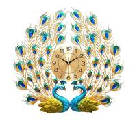 Peacock Wall Clock, Stylish Luxury Decorative Clock for Living Room and Bedroom, Silent Non-Ticking Big Wall Clocks, Dining Room Decor